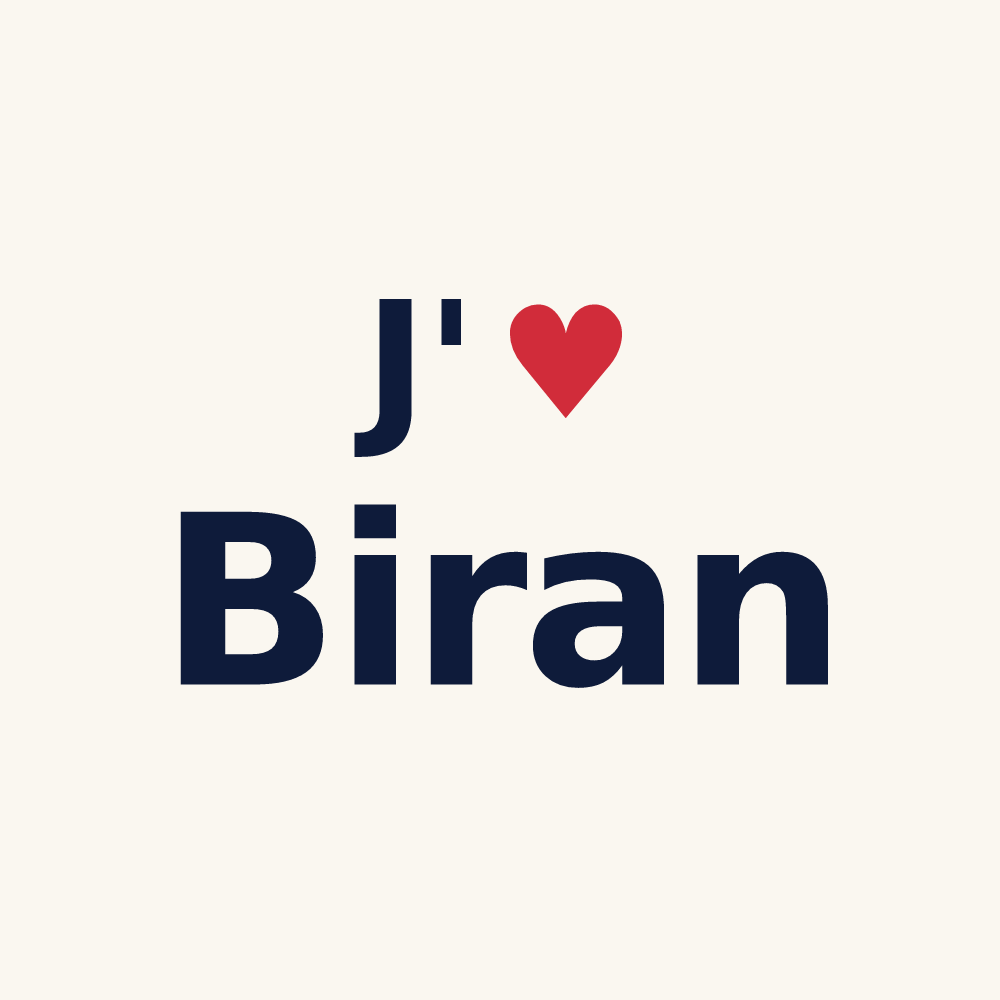 Tasse personnalisée Biran — design J'aime Biran