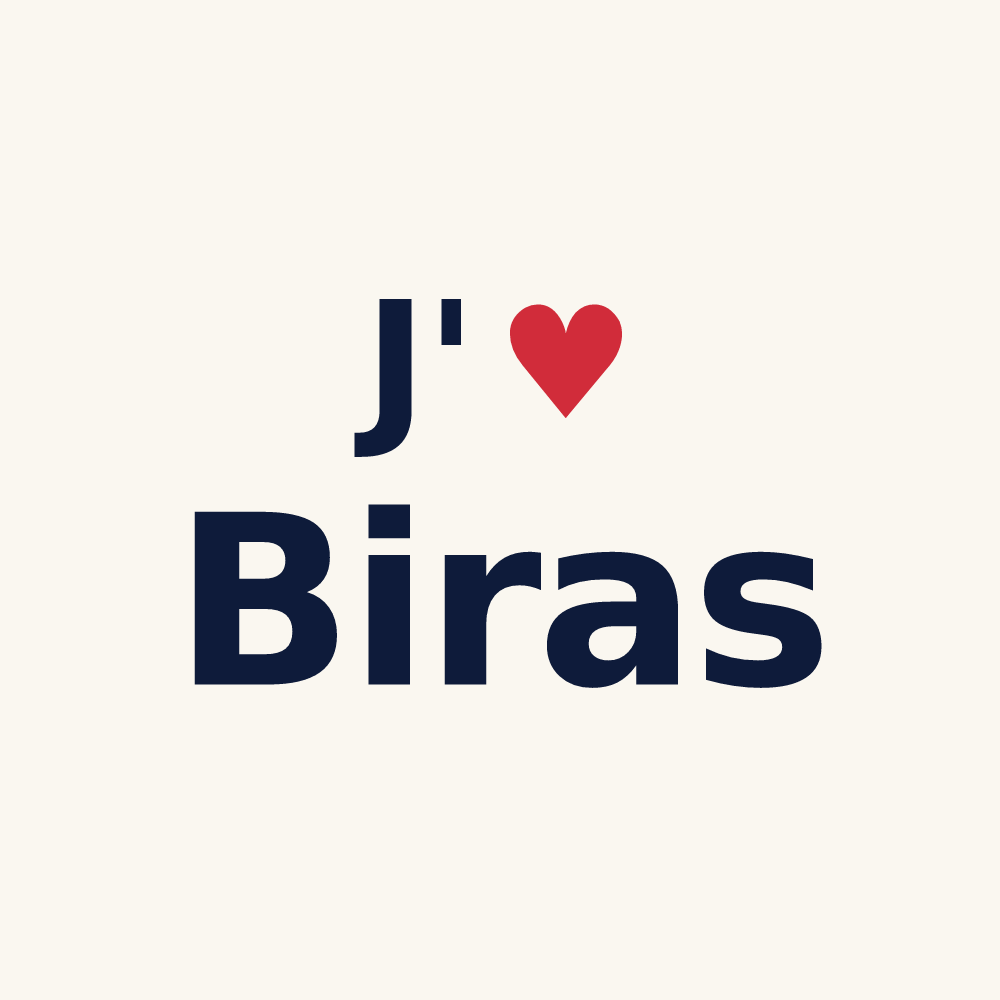 Tasse personnalisée Biras — design J'aime Biras