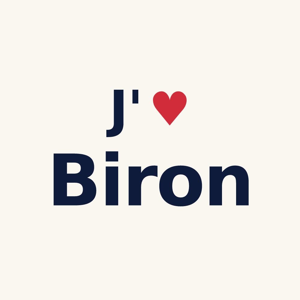 Tasse personnalisée Biron — design J'aime Biron
