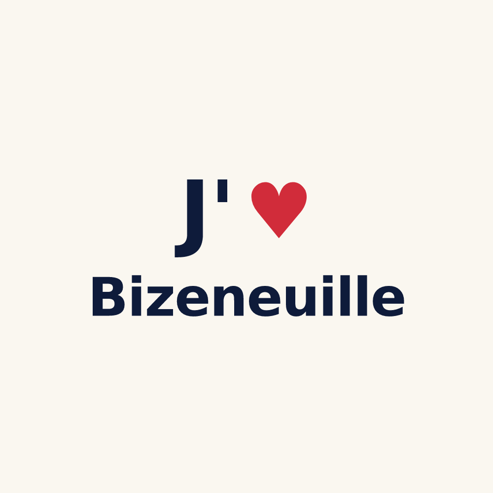 Tasse personnalisée Bizeneuille — design J'aime Bizeneuille