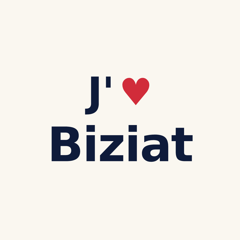 Tasse personnalisée Biziat — design J'aime Biziat