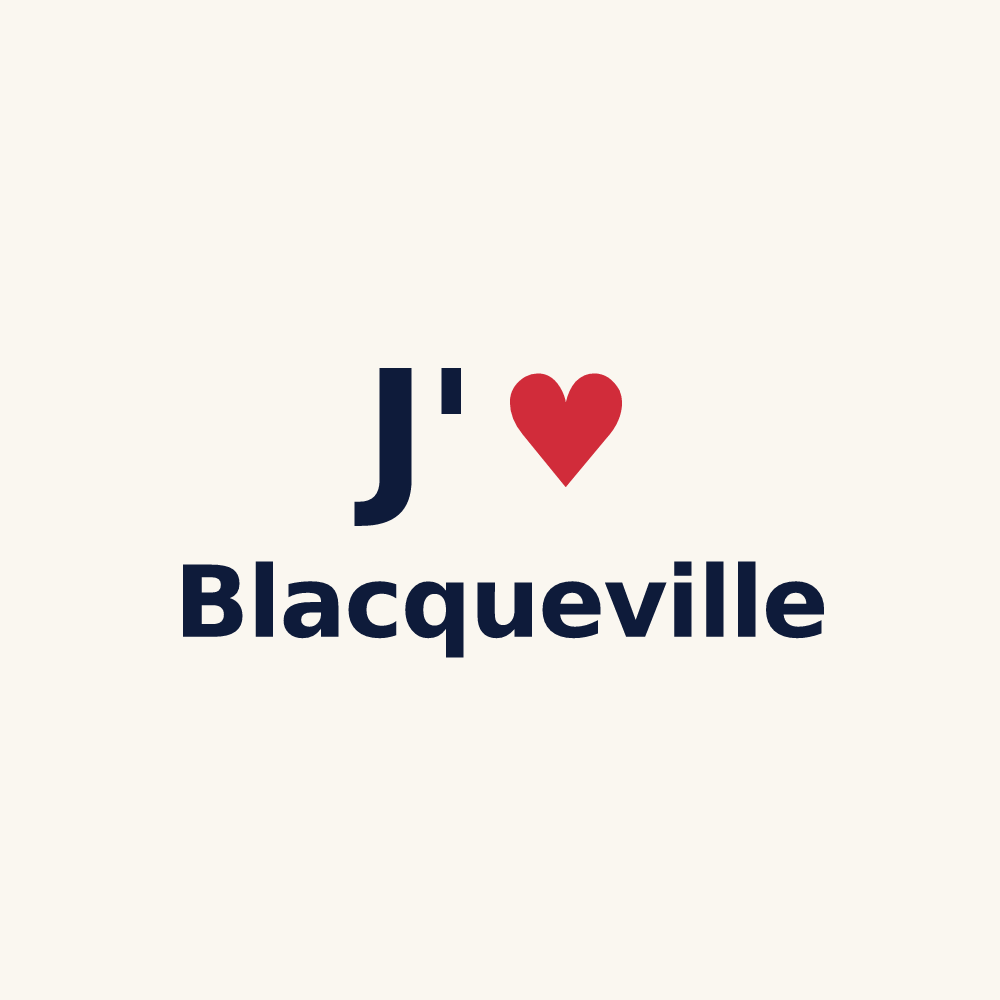 Tasse personnalisée Blacqueville — design J'aime Blacqueville