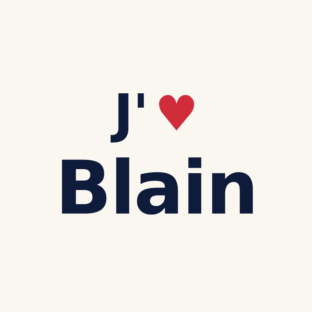 Tasse personnalisée Blain — design J'aime Blain