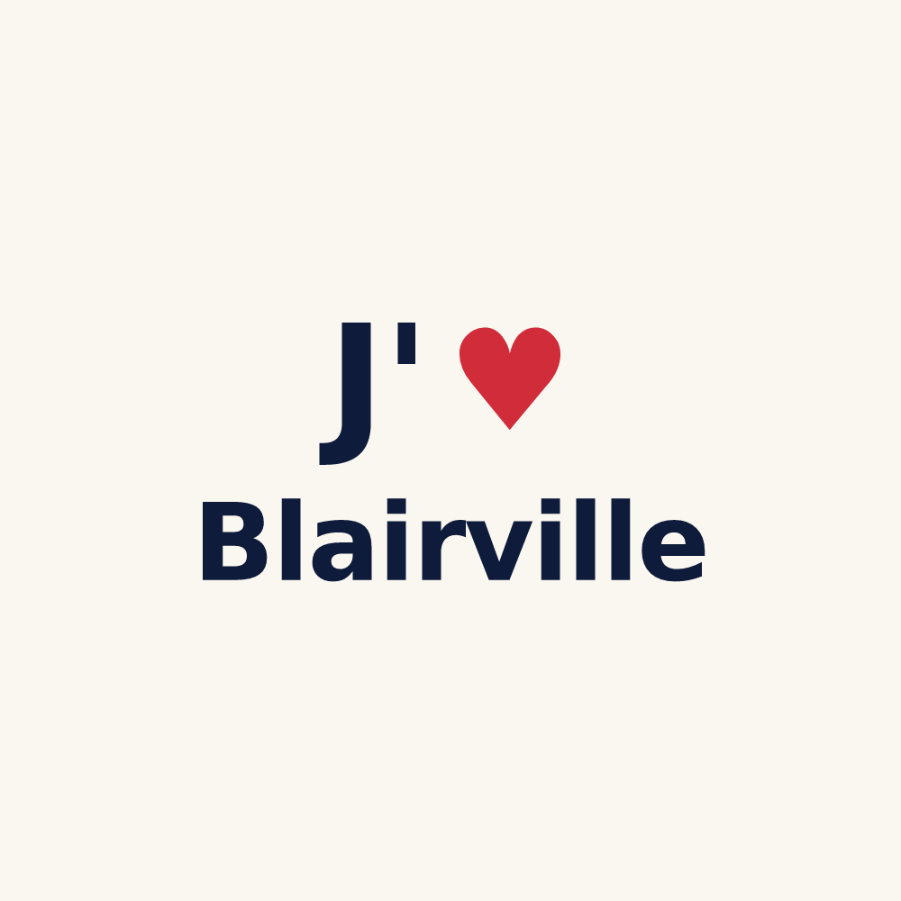 Tasse personnalisée Blairville — design J'aime Blairville