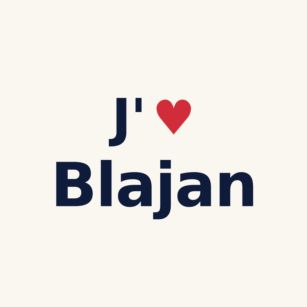 Tasse personnalisée Blajan — design J'aime Blajan