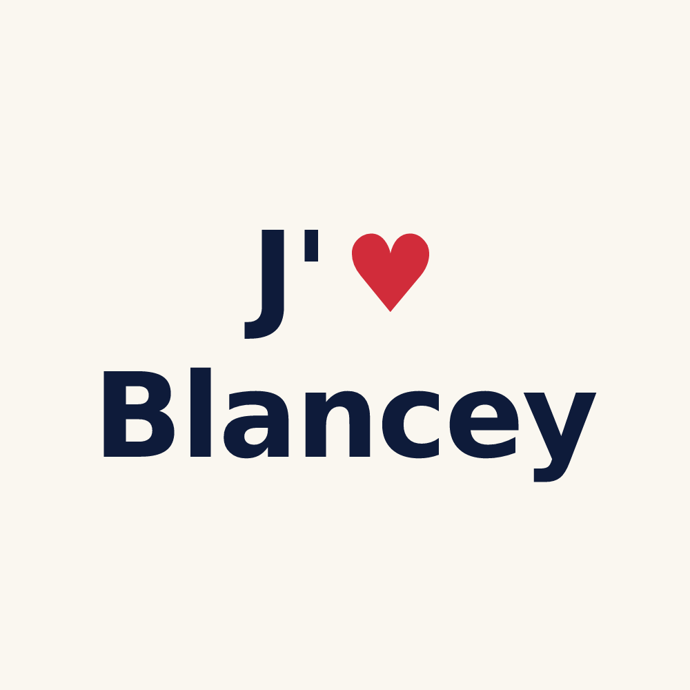 Tasse personnalisée Blancey — design J'aime Blancey