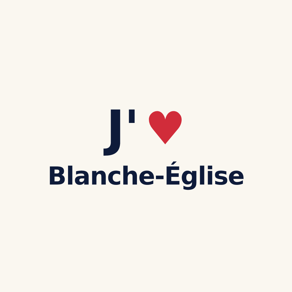 Tasse personnalisée Blanche-Église — design J'aime Blanche-Église