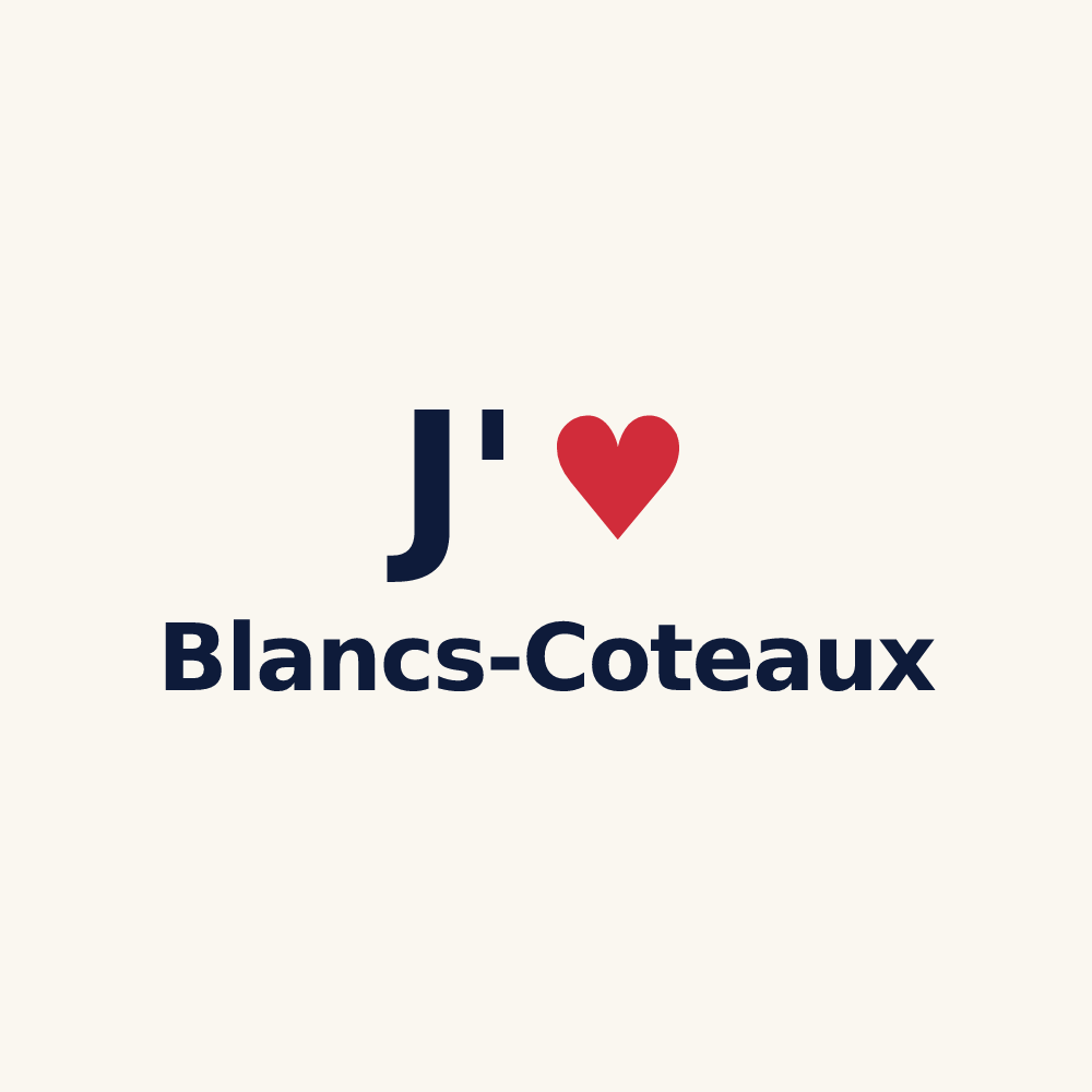 Tasse personnalisée Blancs-Coteaux — design J'aime Blancs-Coteaux