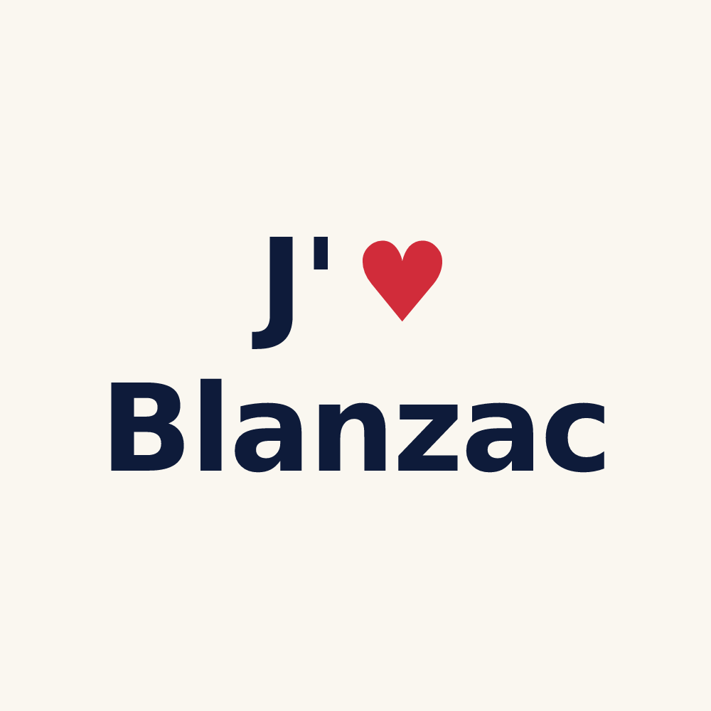 Tasse personnalisée Blanzac — design J'aime Blanzac