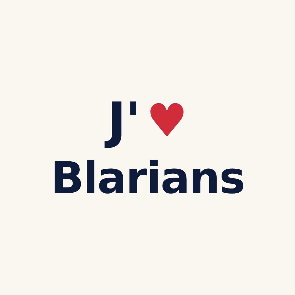 Tasse personnalisée Blarians — design J'aime Blarians