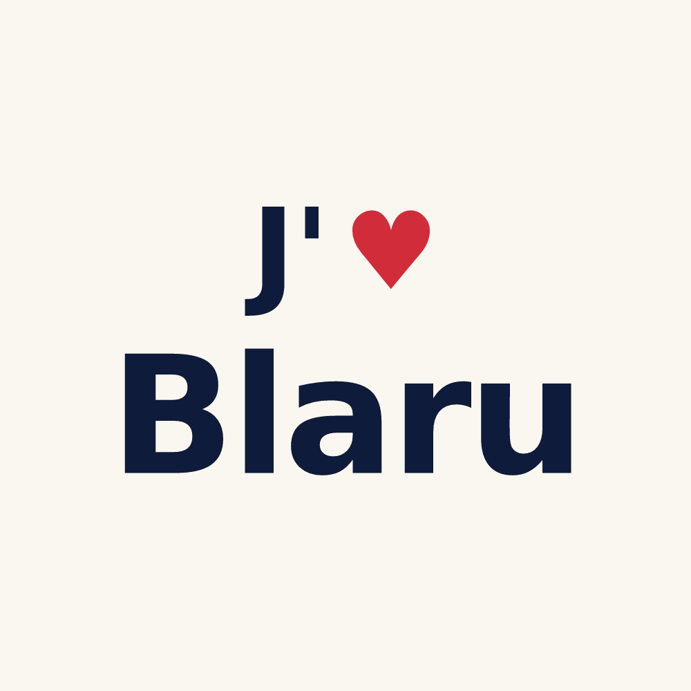 Tasse personnalisée Blaru — design J'aime Blaru