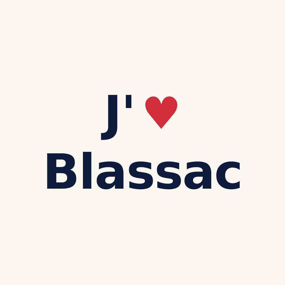 Tasse personnalisée Blassac — design J'aime Blassac