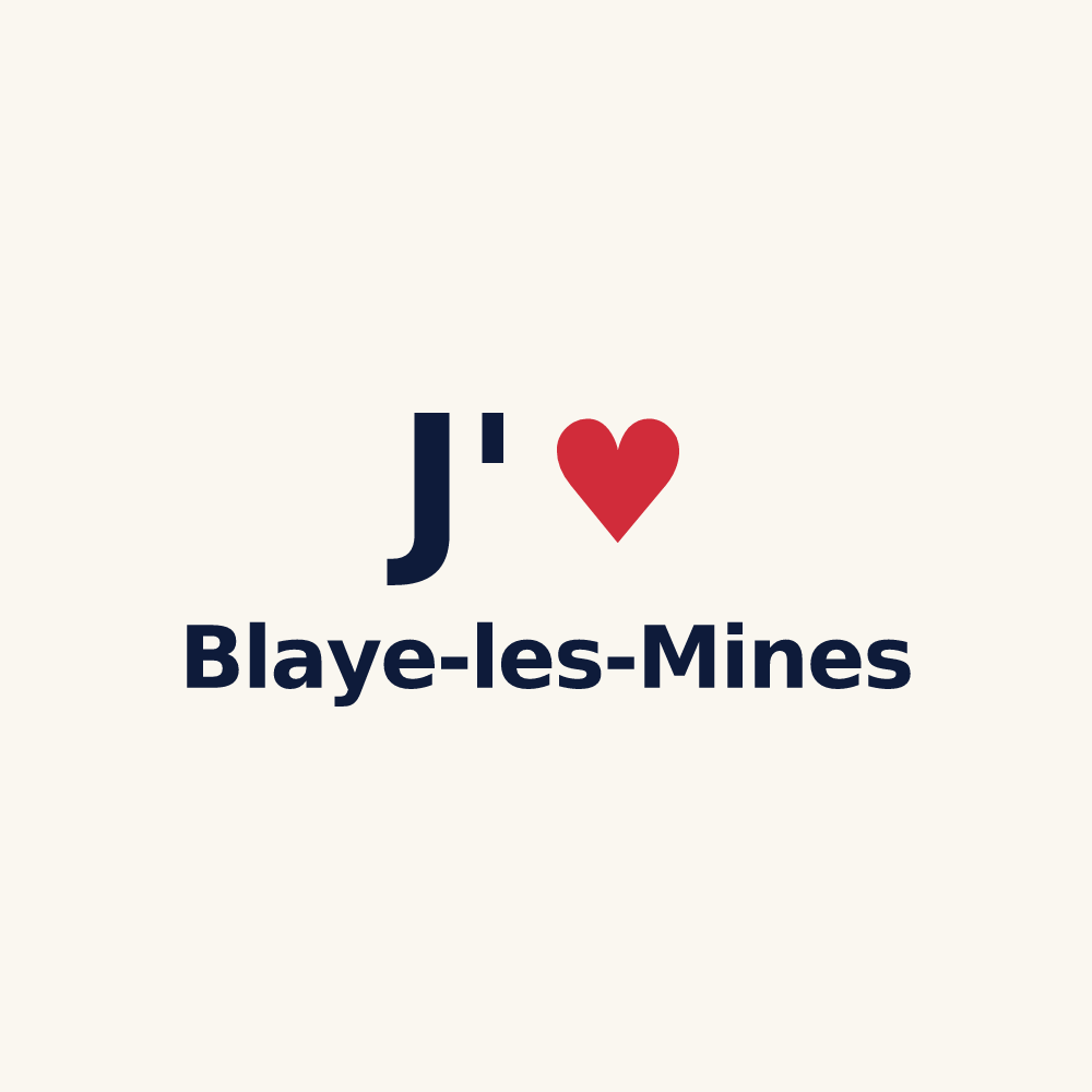 Tasse personnalisée Blaye-les-Mines — design J'aime Blaye-les-Mines