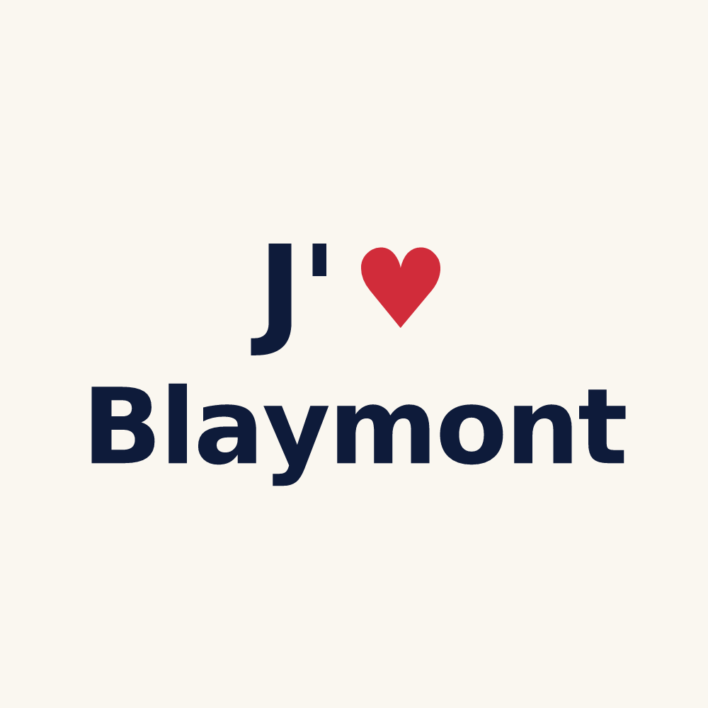 Tasse personnalisée Blaymont — design « J'aime Blaymont » imprimé sur la tasse