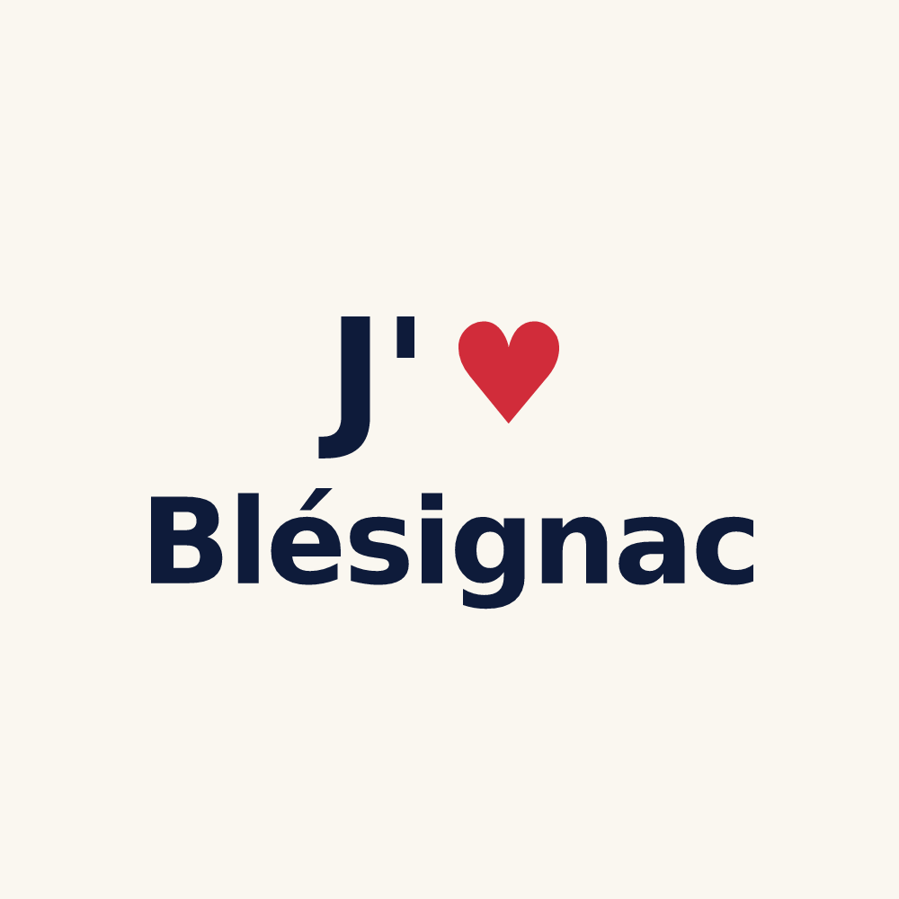 Tasse personnalisée Blésignac — design J'aime Blésignac
