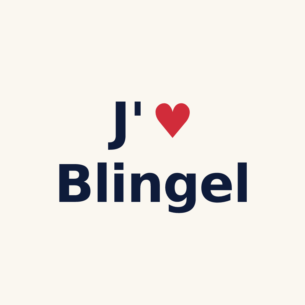 Tasse personnalisée Blingel — design J'aime Blingel