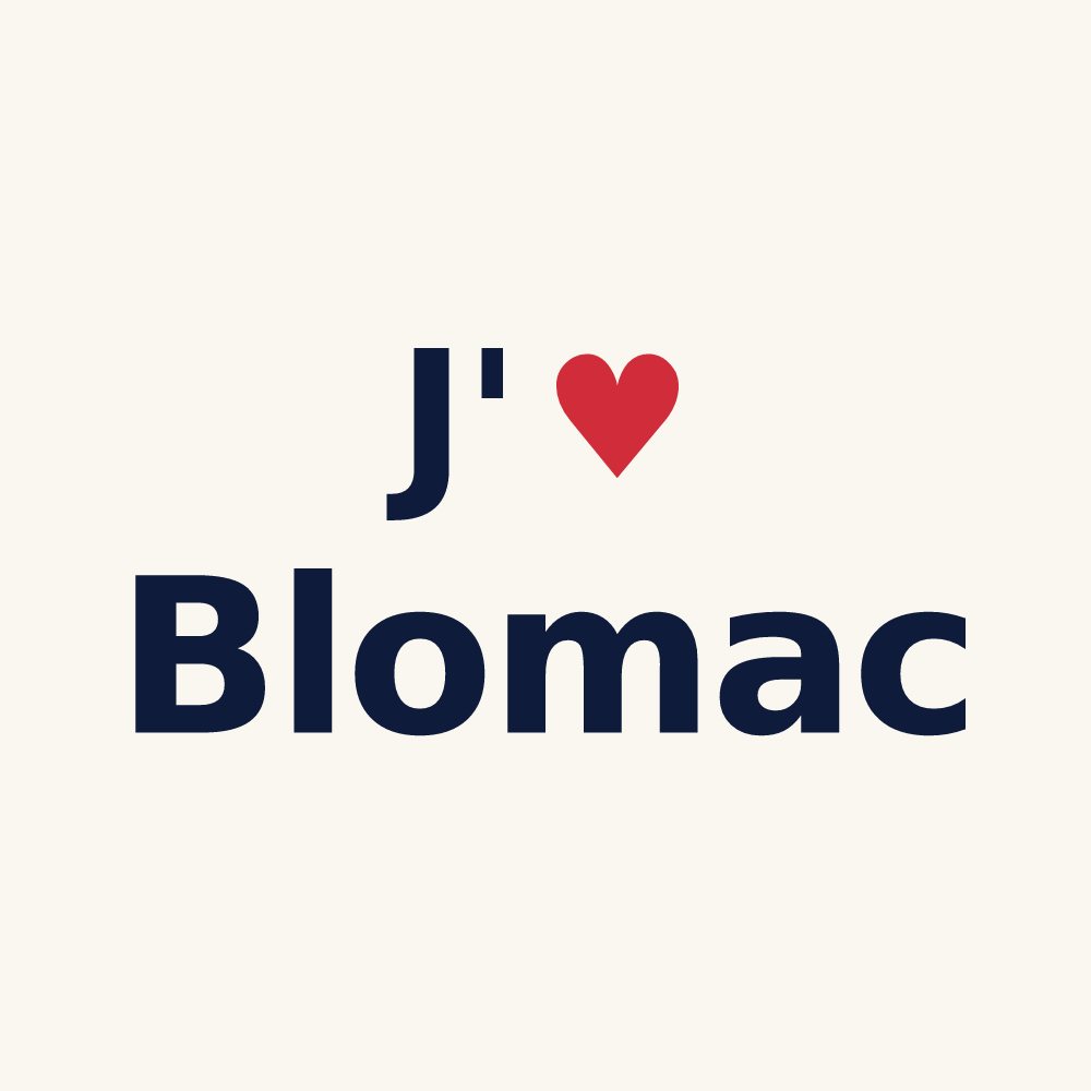 Tasse personnalisée Blomac — design J'aime Blomac