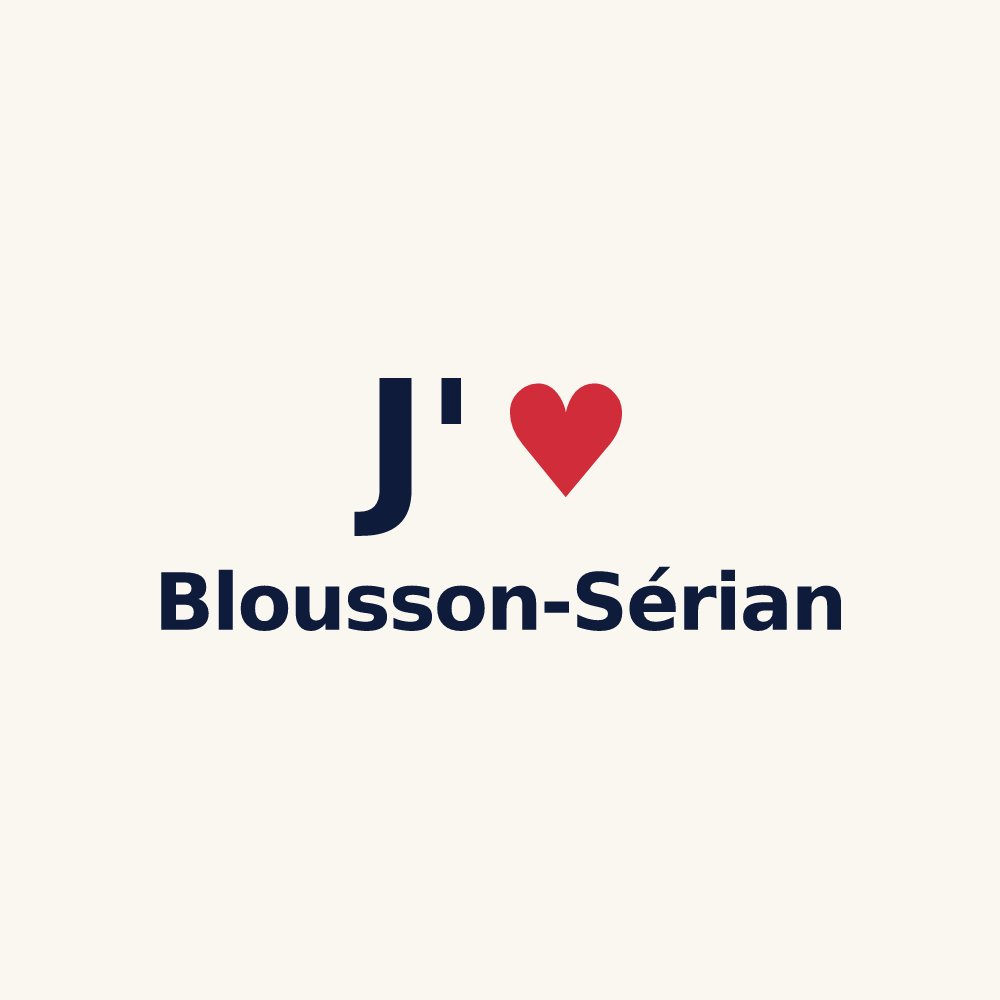 Tasse personnalisée Blousson-Sérian — design J'aime Blousson-Sérian