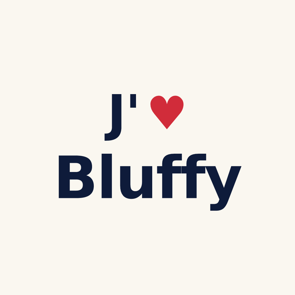 Tasse personnalisée Bluffy — design J'aime Bluffy