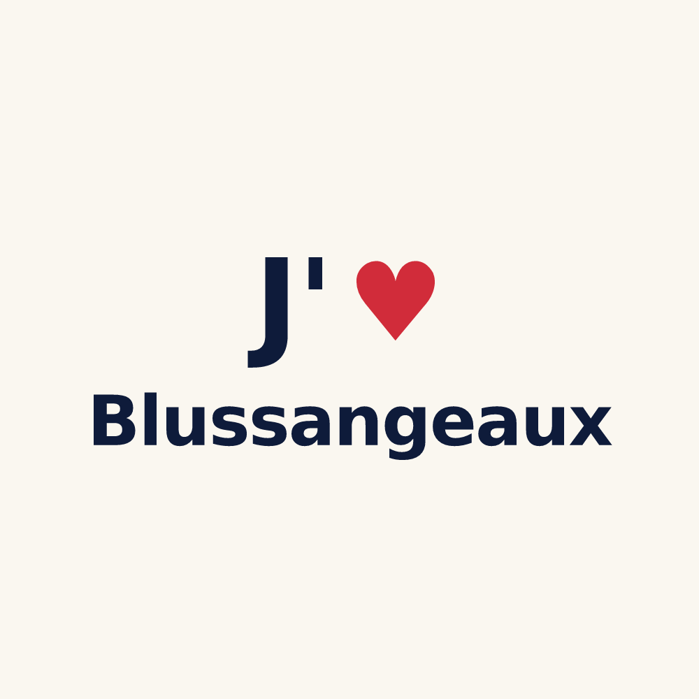Tasse personnalisée Blussangeaux — design J'aime Blussangeaux