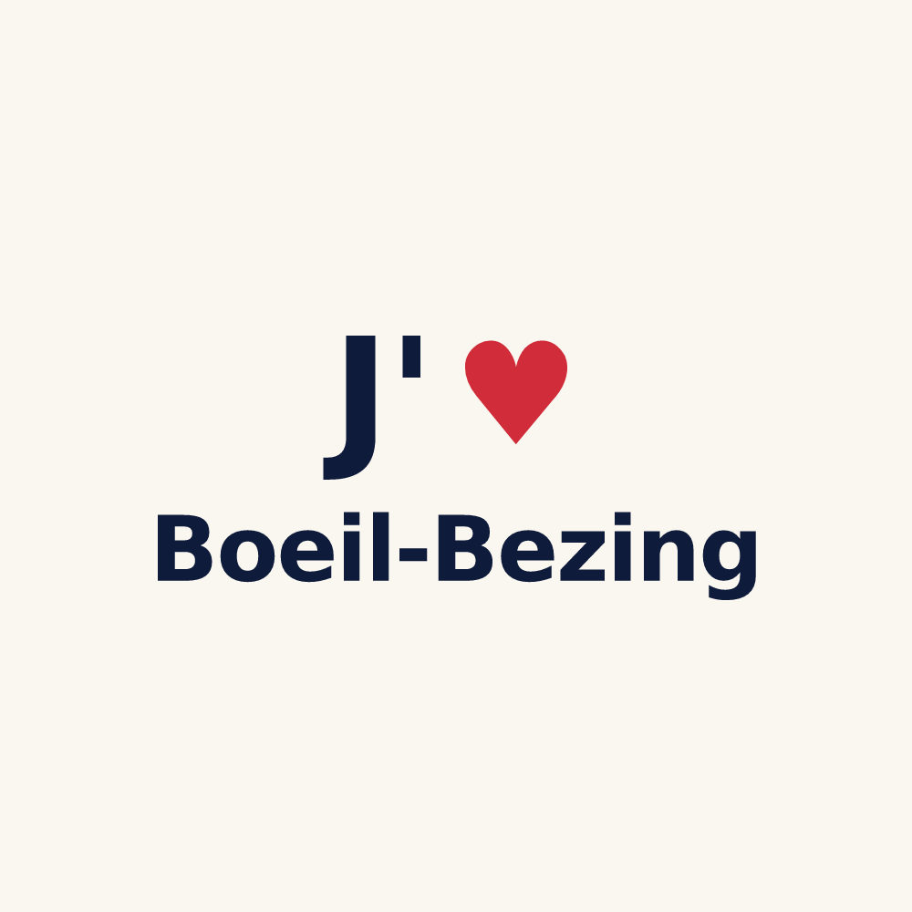 Tasse personnalisée Boeil-Bezing — design « J'aime Boeil-Bezing » imprimé sur la tasse