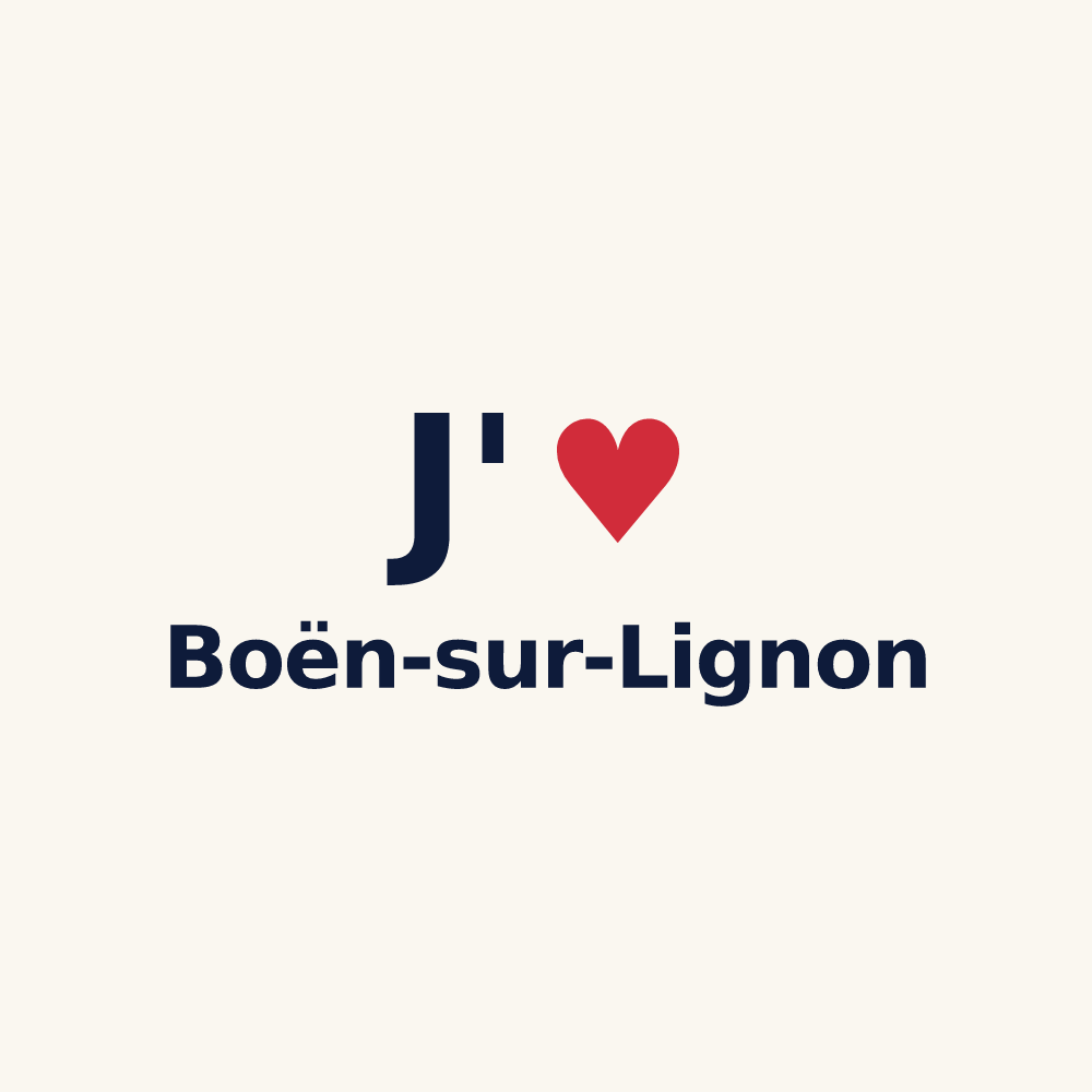 Tasse personnalisée Boën-sur-Lignon — design « J'aime Boën-sur-Lignon » imprimé sur la tasse