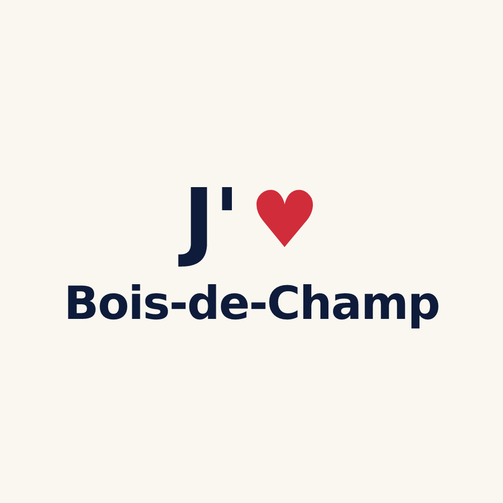 Tasse personnalisée Bois-de-Champ — design J'aime Bois-de-Champ