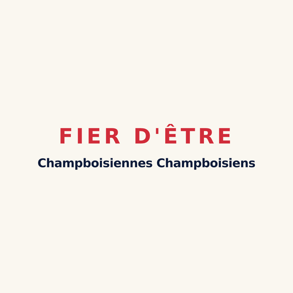 Tasse « Fier d'être Champboisiennes Champboisiens » — design pour Bois-de-Champ
