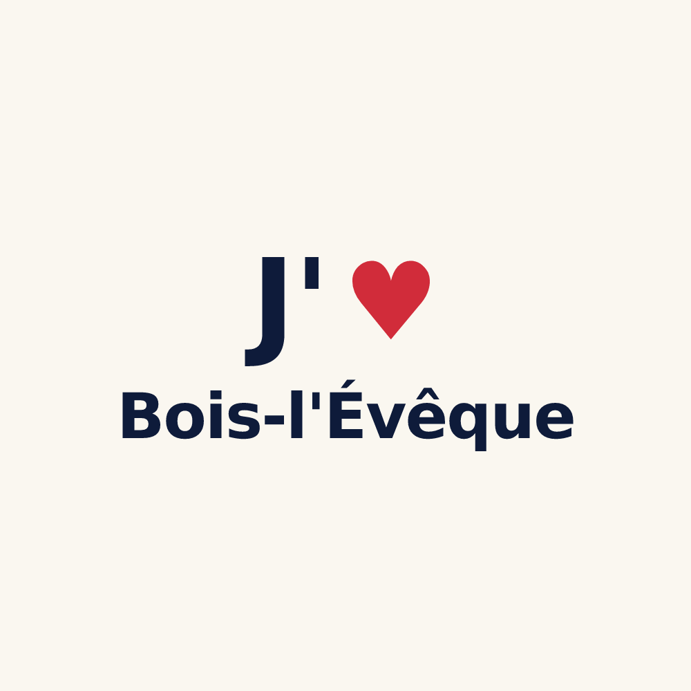 Tasse personnalisée Bois-l'Évêque — design J'aime Bois-l'Évêque