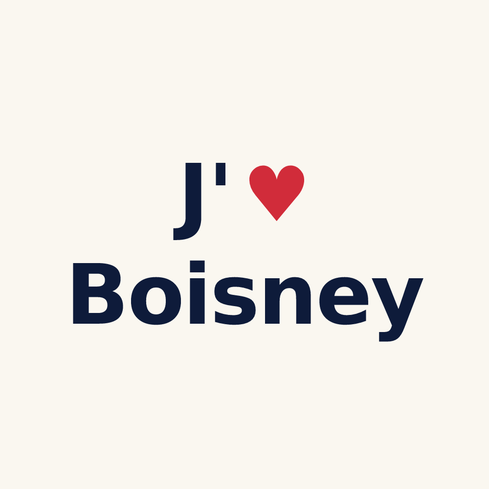 Tasse personnalisée Boisney — design J'aime Boisney