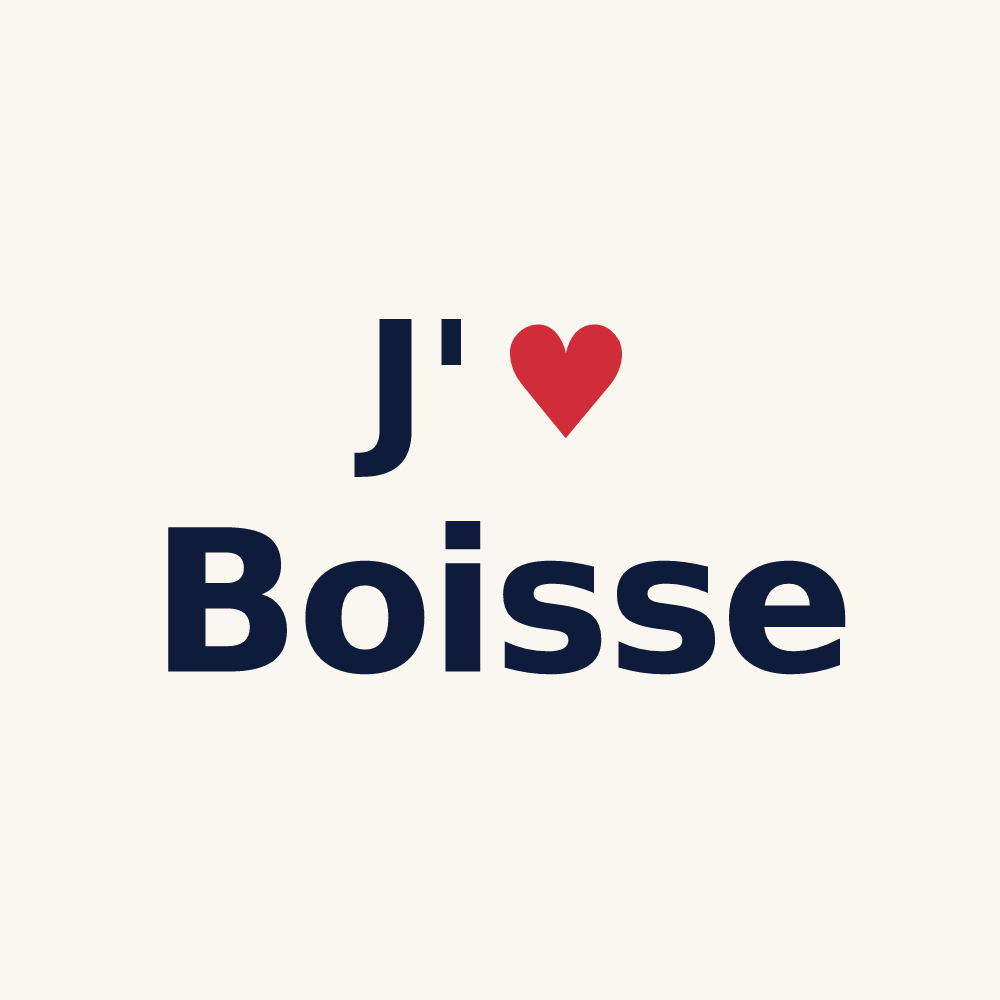 Tasse personnalisée Boisse — design « J'aime Boisse » imprimé sur la tasse