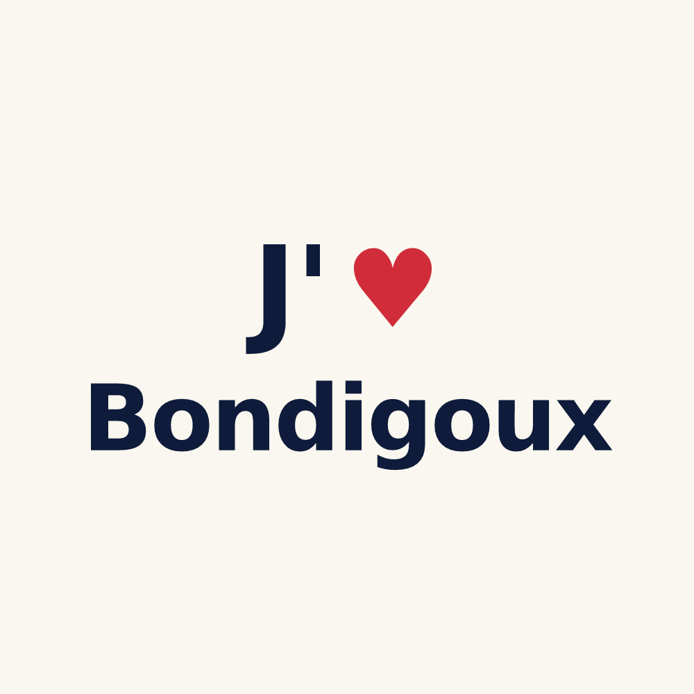 Tasse personnalisée Bondigoux — design « J'aime Bondigoux » imprimé sur la tasse