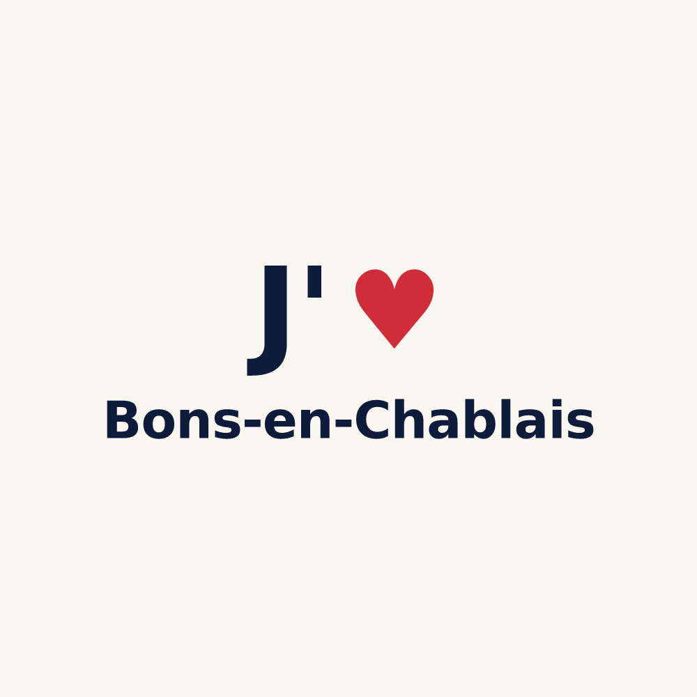 Tasse personnalisée Bons-en-Chablais — design J'aime Bons-en-Chablais