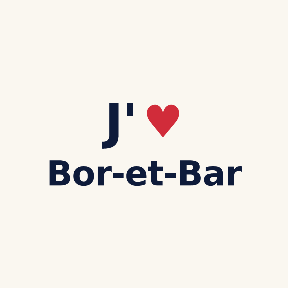 Tasse personnalisée Bor-et-Bar — design J'aime Bor-et-Bar