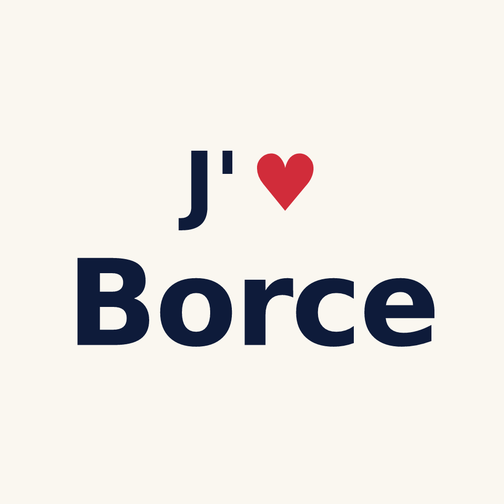 Tasse personnalisée Borce — design J'aime Borce