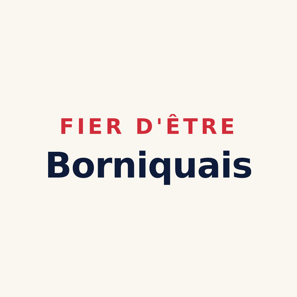 Tasse « Fier d'être Borniquais » — design pour Bords