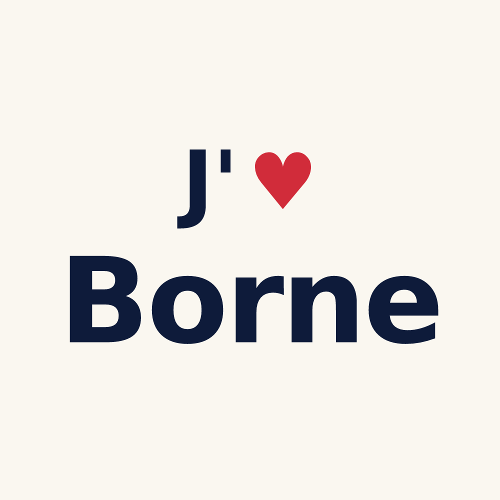 Tasse personnalisée Borne — design J'aime Borne