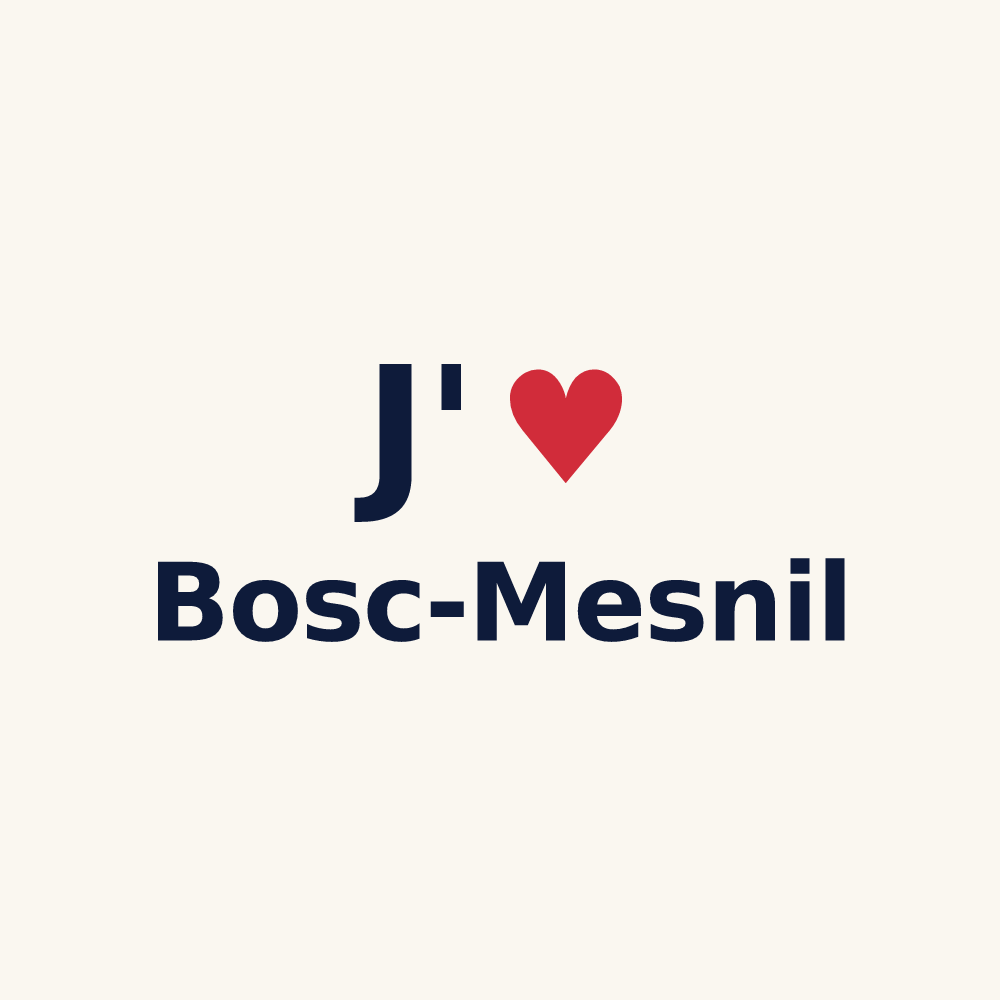 Tasse personnalisée Bosc-Mesnil — design « J'aime Bosc-Mesnil » imprimé sur la tasse