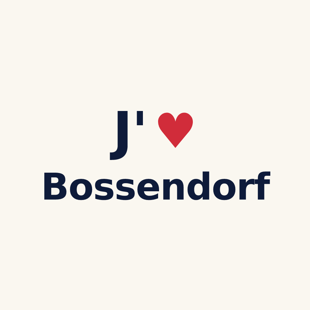 Tasse personnalisée Bossendorf — design J'aime Bossendorf