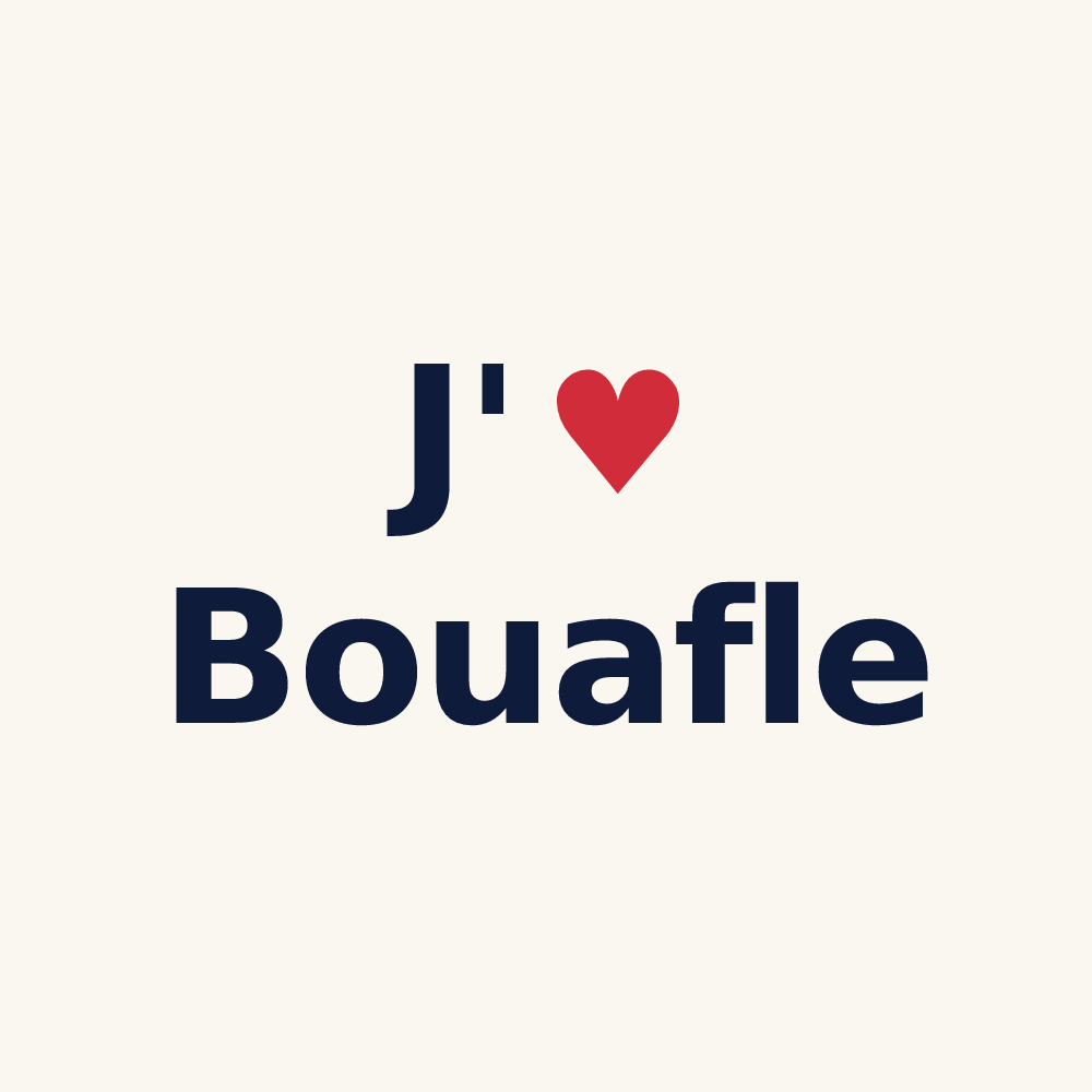Tasse personnalisée Bouafle — design J'aime Bouafle