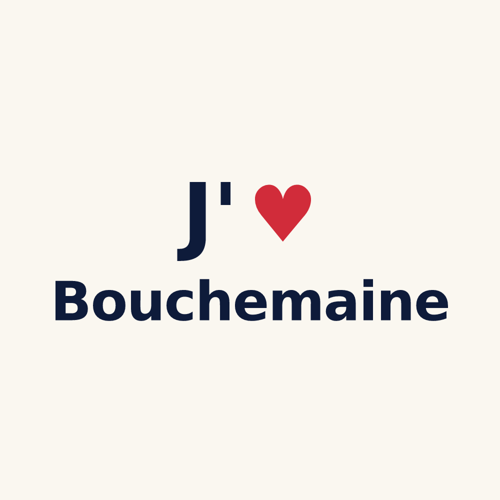 Tasse personnalisée Bouchemaine — design « J'aime Bouchemaine » imprimé sur la tasse