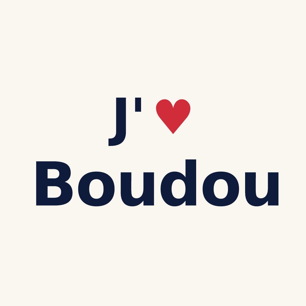 Tasse personnalisée Boudou — design J'aime Boudou