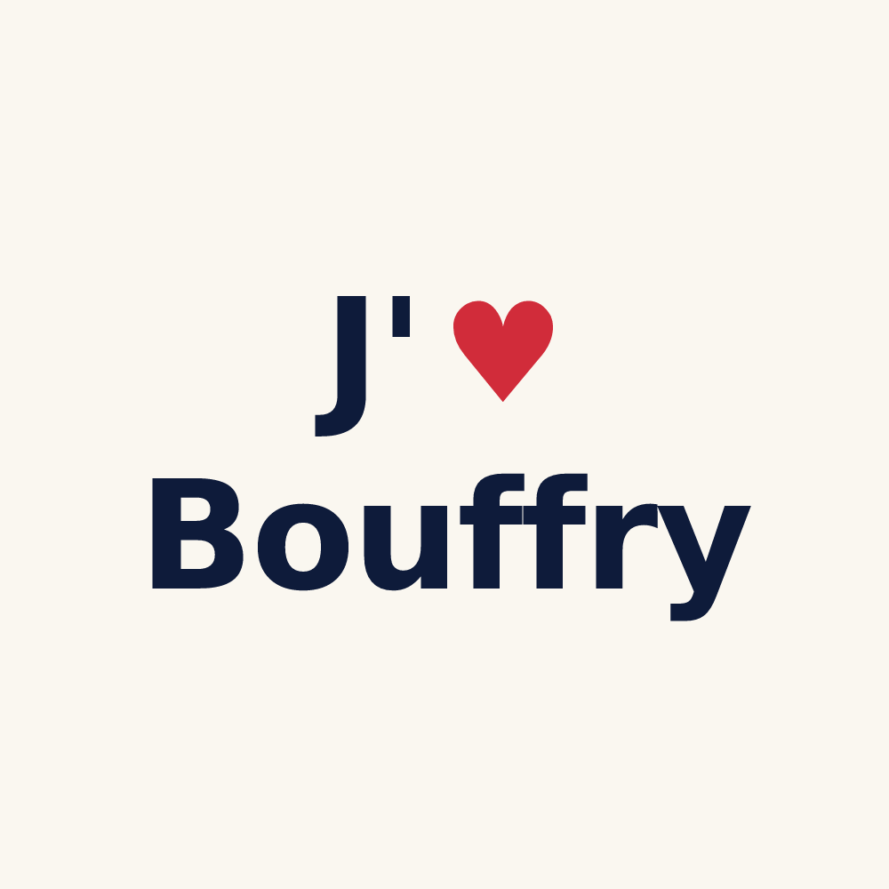 Tasse personnalisée Bouffry — design J'aime Bouffry
