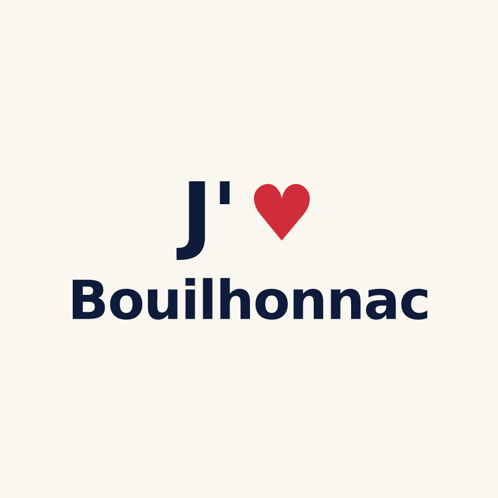 Tasse personnalisée Bouilhonnac — design « J'aime Bouilhonnac » imprimé sur la tasse
