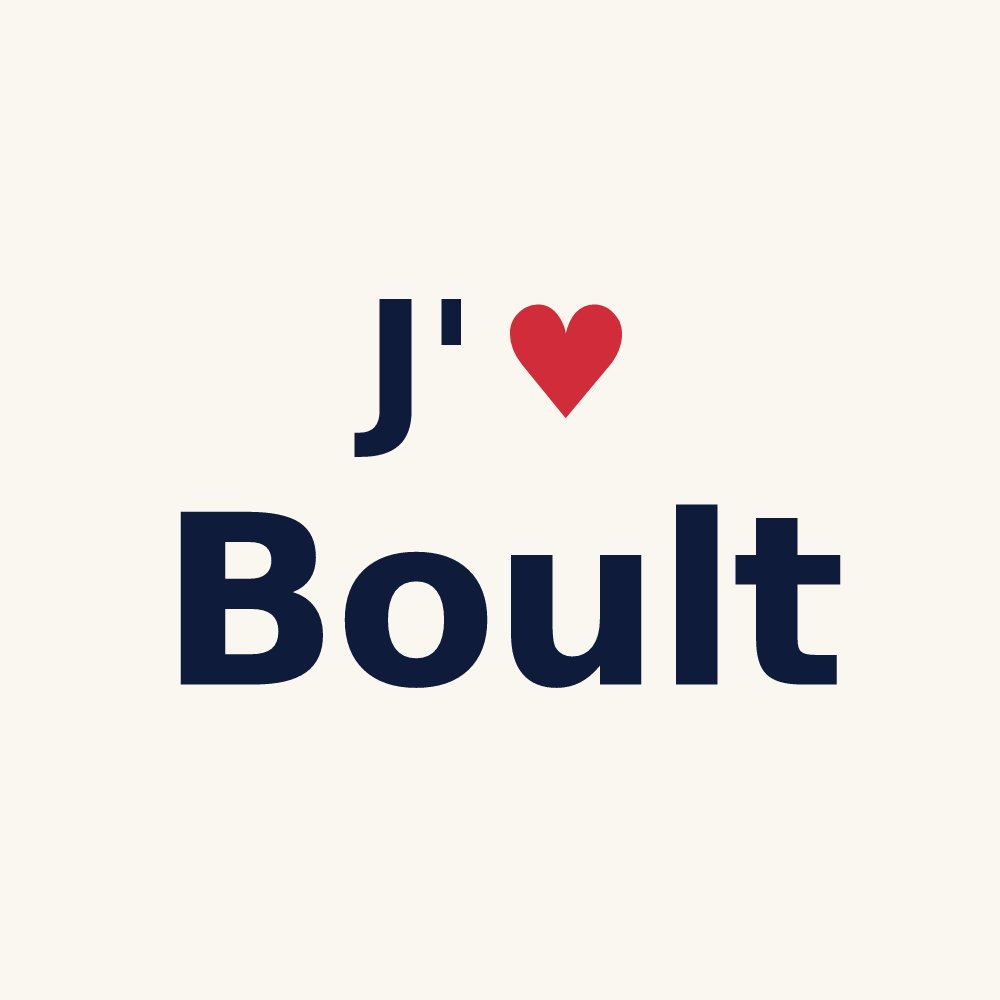 Tasse personnalisée Boult — design « J'aime Boult » imprimé sur la tasse