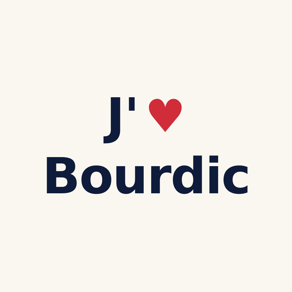 Tasse personnalisée Bourdic — design J'aime Bourdic