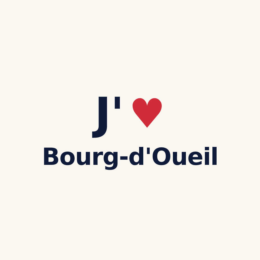 Tasse personnalisée Bourg-d'Oueil — design J'aime Bourg-d'Oueil