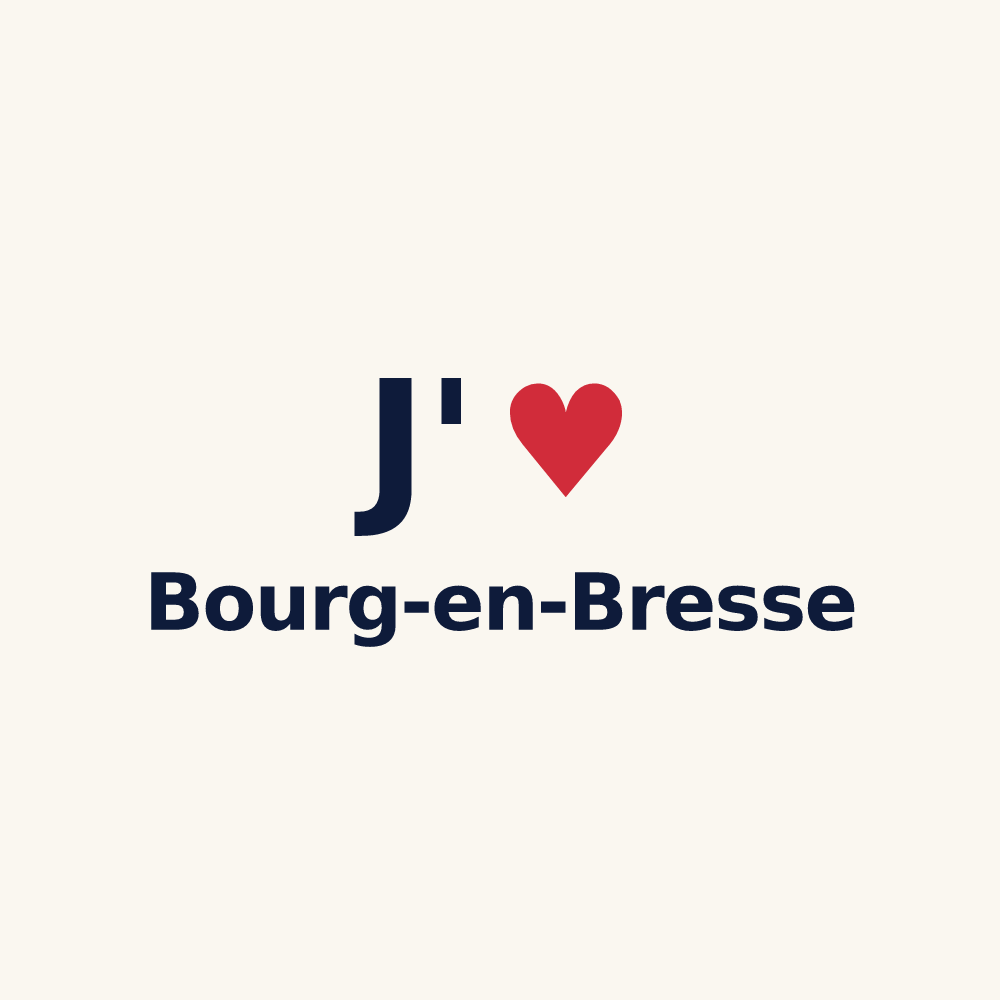 Tasse personnalisée Bourg-en-Bresse — design J'aime Bourg-en-Bresse