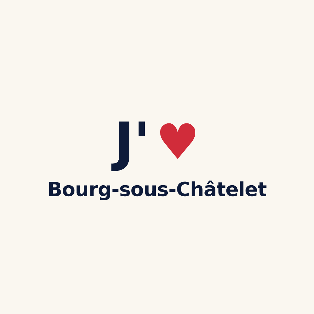 Tasse personnalisée Bourg-sous-Châtelet — design « J'aime Bourg-sous-Châtelet » imprimé sur la tasse