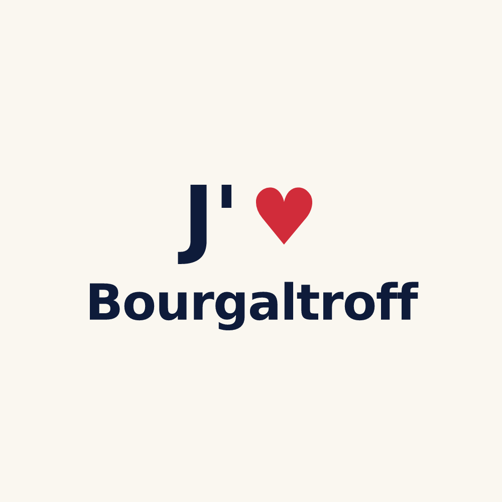 Tasse personnalisée Bourgaltroff — design J'aime Bourgaltroff